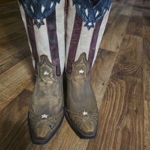 Patriotic Cowboy Boots with Stars